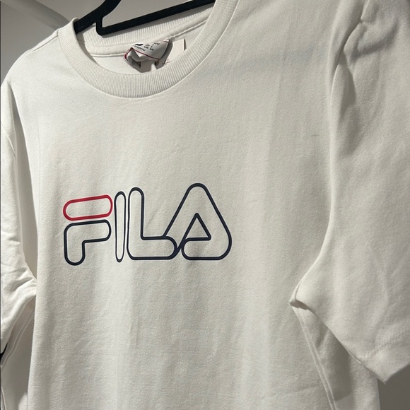 Fila White Tee with Navy & Red Logo - Picture 2 of 4